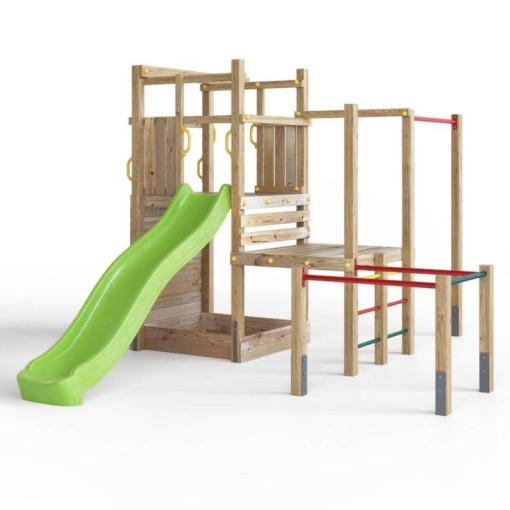 Masquedardos Fungoo Climbing Star 4 Parque Infantil De Madera Con Tobogán, Arenero Y Trepador S-08740-p-k-xg-1