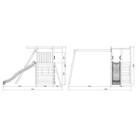 Masquedardos Parque Infantil De Madera Fungoo Houser Con Tobogán, Dos Columpios Y Casita De Juegos S-08520-p-k-xg-1