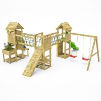 Masquedardos Fungoo Optimizer Parc en bois avec toboggan avec balançoires et cuisine pour enfants S-08510-p-k-xg-1