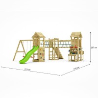 Masquedardos Fungoo Optimizer Parc en bois avec toboggan avec balançoires et cuisine pour enfants S-08510-p-k-xg-1