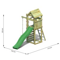 Masquedardos Drevená záhradná ohrádka Fungoo Gaia Tl so šmykľavkou S-04740-p-k-xg-1