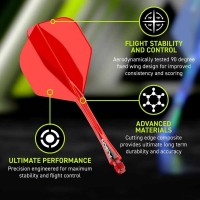 Masquedardos Winmau Darts Fusion Red Flights Short 22-64mm N2 Standard 8794