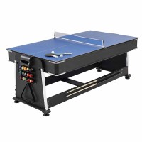 Masquedardos Multijuego Giratorio 4 En 1 Verde- (billar, Air Hockey - Ping-pong, Mesa Comedor) 2922