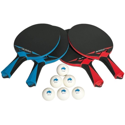 Masquedardos Kit Palas Ping Pong Buffalo Family Outdoor 4 Palas + 6 Pelotas 7050.026