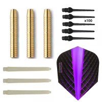 Masquedardos Eco Brass Dart Game Pack 2ba Purple + 100 Tips