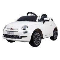 Masquedardos Fiat 500 Voiture Electrique Blanche Avec Radiocommande Pt700